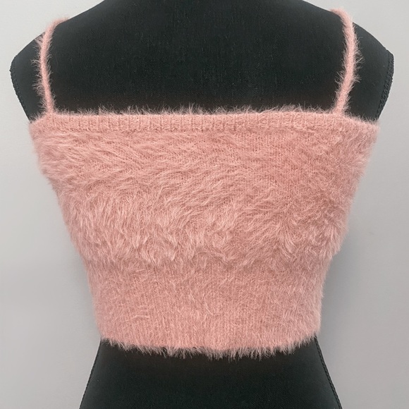 Shein Pink Fuzzy Crop Top - Picture 6 of 9